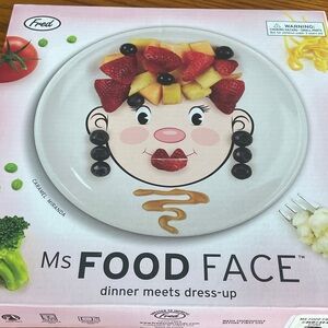 Fred Ms Food Face Plate with Colorful Design